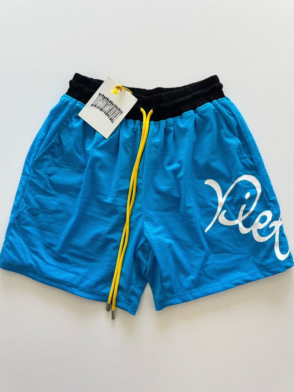 Diet Starts Monday Mens' Slant Mesh Shorts,Electric Blue Small NWT